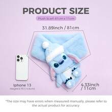 Miniso Stitch Winter Scarf Novelty Character Design Warm Knit Wrap