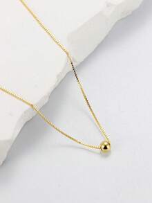 1pc Fashionable Charm Ball Pendant Necklace, Stainless Steel Versatile Necklace Suitable For Women's Daily Or Party Wear