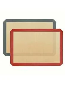 2 tấm lót nướng silicon - Tấm lót nướng silicon có thể tái sử dụng - Dụng cụ nướng chống dính dễ dàng và tiện lợi - Tấm lót nướng silicon 16,5"X11,6" - Tấm lót nướng cho lò nướng - Nhiều màu - Xem 2