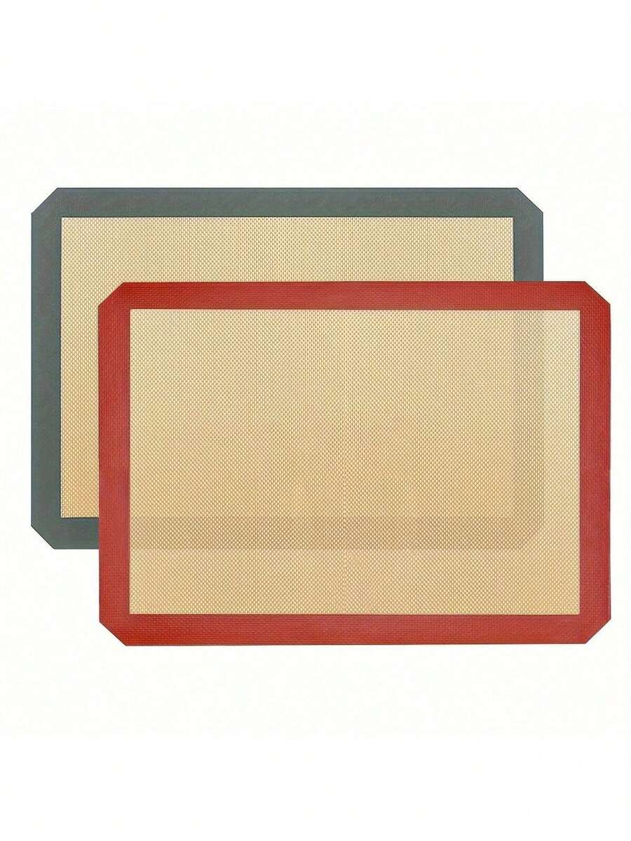 2 tấm lót nướng silicon - Tấm lót nướng silicon có thể tái sử dụng - Dụng cụ nướng chống dính dễ dàng và tiện lợi - Tấm lót nướng silicon 16,5"X11,6" - Tấm lót nướng cho lò nướng
