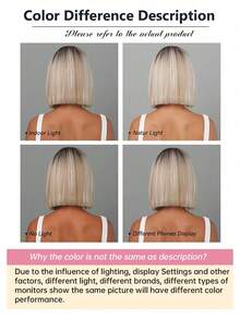 14 Inch Ombre Short Bob Wig, Dark Roots, Heat Resistant Synthetic Wig, Suitable For Women's Daily Wear, School, Music Festivals, Also Can Be Used As Graduation Or Holiday Gift, Exquisite Accessory - Ombre - Xem 8