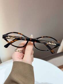 1pc Plastic Oval Sweet Modern Simple Style Punk Delicate All-Match Best Friend Style Women Clear Glasses Reading Musical Festival Back-To-School Essentials Watch TV All-Season Accessories