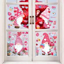 1/9pcs Valentine's Day Window Stickers, Double-Sided Holiday Window Decals