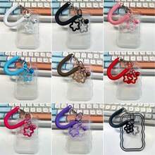 Kpop 小卡套 透明卡套 带星星钥匙扣 偶像照片保护套 照片展示夹 公交地铁卡保护套