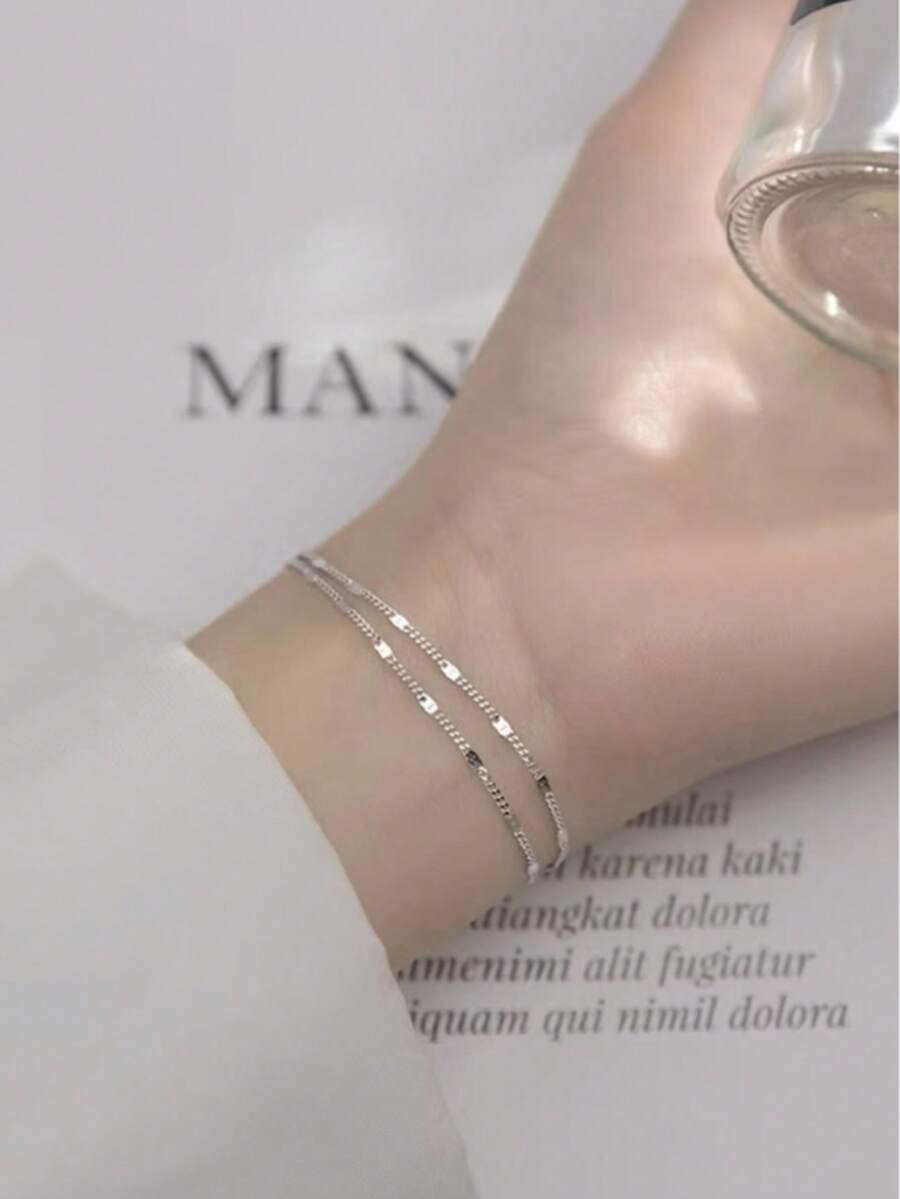 Luxury Double Bracelet For Women – Gold/Silver Plated - 銀色 - 查看 1