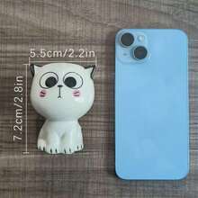 1/4Pcs White Ceramic Cat Flowerpot Vase, Mini Cat Cartoon Cute Potted Plant, Home Office Desktop Potted Plant DIY Desk Decoration School Gift ﻿Decorative Tube Decorative Tube Home Decor Room Decor Flower Vase Glass Vase - White - View 5