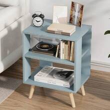 Bedside Table, Modern Open Storage Side Table, Double-Tier Nightstand, Suitable For Small Spaces, Living Rooms, And Bedrooms. - Màu xanh lam - Xem 2