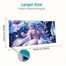 Anime Girl Design Washable Mouse Pad, Non-Slip Rubber Gaming Desk, High Definition Print, Durable Stitched Edges, Office, Study, And Gaming - Friends - 11,81x27,56in - Xem 6