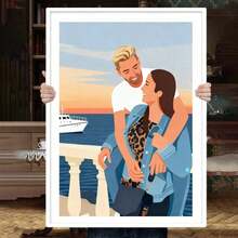 Flat Portrait, Custom Illustration, Personalized Photo, Photo Illustration, Personalized Portrait, Gift For Boyfriend, Gift For Girlfriend
