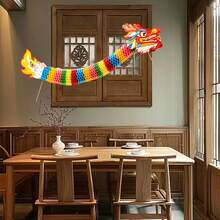 3D Paper Dragons Chinese Vietnamese New Year Handheld 5.2 Ft, 1pc Large DIY Garland Dragon Puppet Craft Kit, 2026 Spring Festival Parade Dragon Props For Lunar Horse Year Party Decorations - View 4