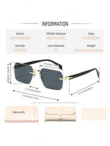 Verywork 1件装方形多色ins风优雅知性甜美优质品牌设计，适合户外、旅行、露营、夏季热带海滩度假、暑假、送礼、外出穿搭时尚配饰 - 彩色 - 查看 5