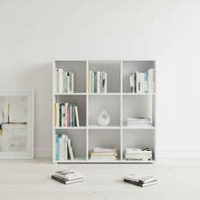 KIWI Modular Wooden Cube Shelving Unit In Various Sizes And Configurations (2 To 9 Compartments), Versatile Bookshelf For Books, Storage And Decoration, Various Colors Available - BLANCO - 9 Comp | 91.2*29.7*91.2cm - View 6