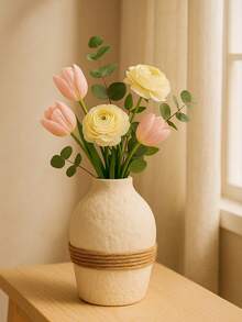 1个现代侘寂风格纹理装饰花瓶，绳编花瓶，适用于家居装饰、客厅餐桌摆件和婚礼派对装饰 - 彩色 - 查看 10