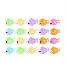 10/20/30/50个装夜光迷你树脂鱼，微型鱼摆件，发光小鱼装饰品，适用于花园景观、水族箱、房间装饰、工艺动物模型，适合青少年（颜色随机） - 彩色 - 查看 11