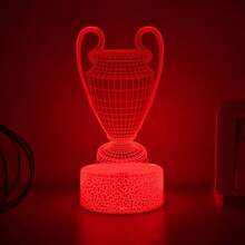 1 pieza Luz nocturna 3D de trofeo RGB de 7 colores - Alimentada por USB, control táctil, ideal para decoración de dormitorio, sala de estar, escritorio de oficina y sala de juegos - Regalo perfecto de cumpleaños o Navidad - Multicolor - Ver 10
