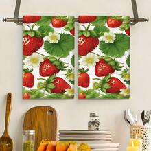 2/4 Stücke Set, Geschirrtücher, ErdbeerMuster, superabsorbierende Mikrofaser moderne Handtücher, Kochen und Backen Geschirrtücher, Geschirrtücher, Reinigungstücher, Handtücher, Geschirrtücher, ultra weich und hochabsorbierend, Küchendekoration, Geschenk für Nachbarn, Geschenk für Mama, Geburtstagsgeschenk, Einweihungsgeschenk für Freunde, Küchen-Essentials, tägliche Notwendigkeiten, Haushaltswaren - Verschiedenfarbig - Übersicht 5