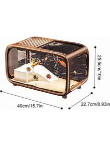 ColourTree Beige Transparent Fish Tank – Mini Aquascape Aquarium For Betta & Small Fish, Durable Acrylic, Shatter-Resistant - Nhiều màu - Xem 8