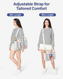 Clear Tote Bag Stadium Approved – Transparent Handbag With Pouch For Concerts And Sports - Trắng 002AAD - Xem 7