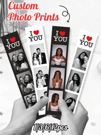 1/3/6/12 piezas Impresión de foto personalizada con texto "Te amo" - Recuerdo romántico HD para amantes, decoración romántica personalizada para el hogar, impresión de foto "Te amo" personalizada, regalo perfecto del Día de San Valentín para novio/novia, regalo de aniversario para recuerdos compartidos de la pareja