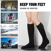 Calcetines térmicos para Hombre y Mujer, con calefacción eléctrica, cálidos, elásticos, Suaves, para Esquiar y Ciclismo, para Deportes de Invierno. - 1 - Ver 6