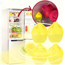 3/4/6/8pcs Deodorizing & Freshening Preservative, Containing Lemon Essential Oil And Limonene. Can Decompose Or Neutralize Decaying Substances, Effectively Reducing Odors In Sealed Furniture And Appliances (Such As Refrigerators, Freezers, Etc.). Egg-Shaped Design, Easy To Place. - Yellow - View 14