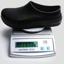 1 Pair Men's Black Casual Slip-On Work Shoes, Suitable For Kitchen, Hospital, Chef, Nursing, Comfortable Work Shoes, Unisex Medical Shoes - Black - View 6