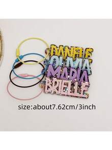 Personalized Shiny Multicolor Letter Keychain - Customized Acrylic Name Pendant With Name Tag, Pink/Yellow/Green/Blue/Purple/White/Pink Gradient - Birthday, Anniversary, Valentine's Day Gift For Women (Initial) - Style 31 - View 2