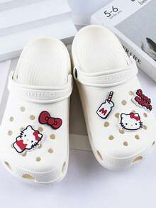 Sanrio Hello Kitty 男女鞋饰 - 3D 可爱时尚可拆卸鞋饰，适合春夏搭配木屐和凉鞋 - 彩色 - 查看 2