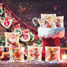 240pcs Christmas Cookie Bags Self-Sealing Cellophane Treat Bags For Holiday GiftsParty Favors 3.94x3.94 Inch - Colorful - 查看 5