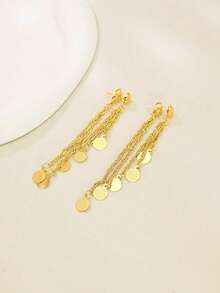 1 Pair Fashionable Classic Versatile Commute Elegant Tassel Pendant Earrings For Women - Yellow Gold - View 11