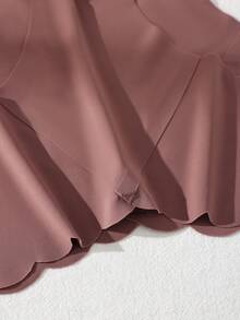 5条装女士高腰蜜瓜色波浪边无缝三角裤，弹性透气内裤 - 彩色 - 查看 9