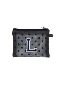 Borsetta trasparente a forma di cuore carina, mini borsa portaoggetti - Asciugamano con lettere ricamate da A a Z, borsa cosmetica portatile multifunzionale, organizer per rossetti e prodotti per la cura della pelle, borsa trucco con chiusura lampo in rete, borsa da viaggio per cosmetici, borsa da toilette in rete, borsa per imballaggio e conservazione, minimalista di alta qualità, borsa portaoggetti, adatta per dormitorio, viaggio, lavoro, nuoto, conservazione domestica - Multicolore - Visualizzare 19