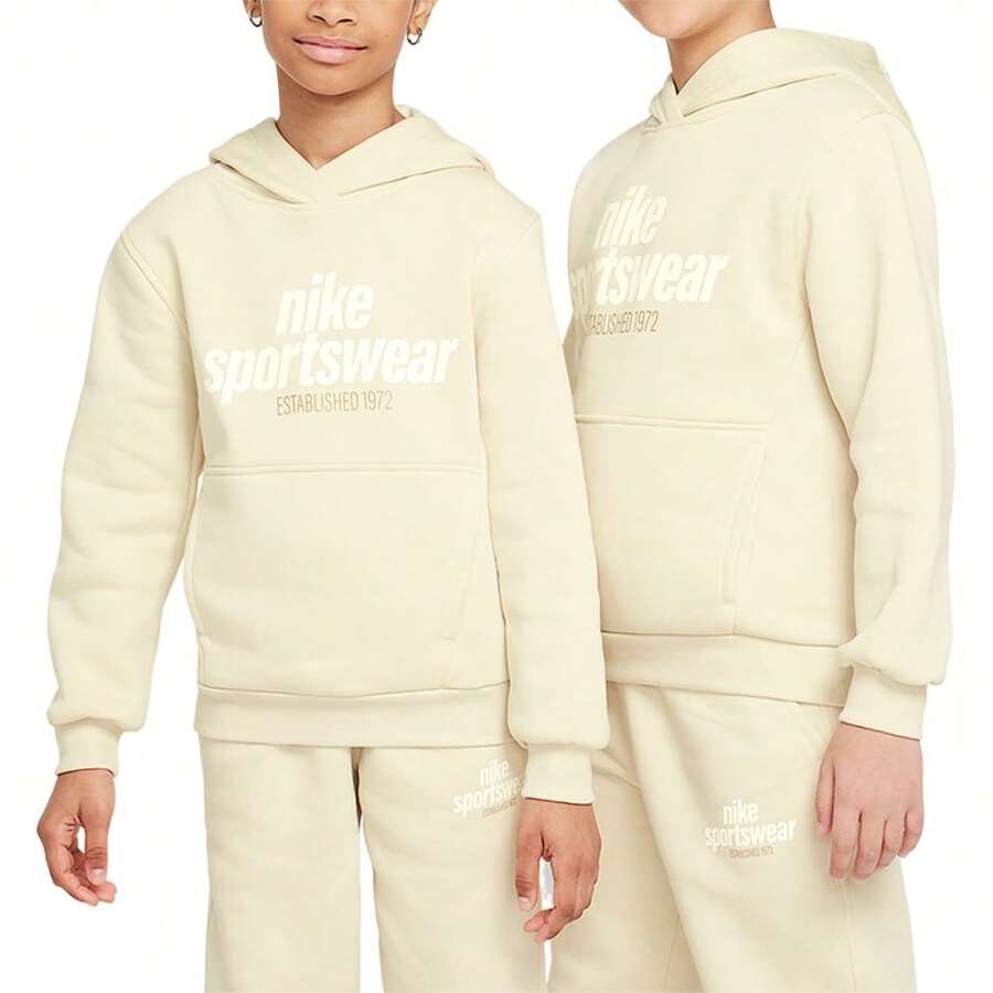 Nike 青少年男童耐克字母印花卫衣 - 金色 - 查看 1
