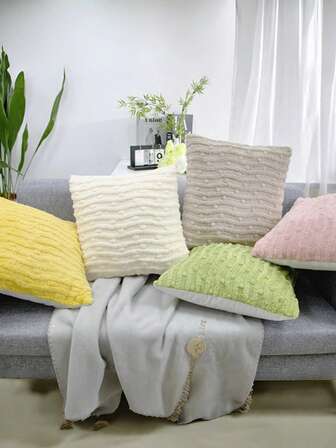 1 pieza Funda de almohada de jacquard suave - Patrón de lunares modernos, diseño con cremallera oculta, tamaño 18x18 pulgadas, lavable a máquina, funda de cojín cómoda para sofá, adecuada para varios tipos (no se incluye el cojín interior), Funda de almohada decorativa | Estilo moderno | Funda de almohada con cremallera, Cojín de sofá