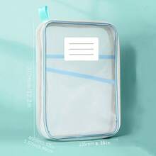 A4 双层尼龙网眼整理袋，厚 L 形文件夹大容量网眼文件袋，适合学生 - 便携式拉链背包，带手柄的科目分类袋，透明学生考试袋，文件夹，书籍和作业收纳袋，适用于学校用品，返校 - 彩色 - 查看 11