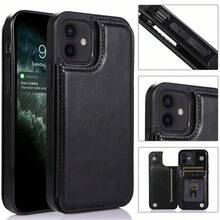 Funda tipo cartera compatible con iPhone 16, 15, 14 Plus, 13, 12 y 11 Pro Max Plus, con ranuras para tarjetas, soporte para tarjetas y doble imán. - Rosa - Ver 5