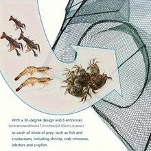 Six-Hole Hexagonal Portable Fishing Net Catcher - Durable Nylon Shrimp, Crab, And Fish Catching Tool For Outdoor Fishing Adventures - 1 - View 9