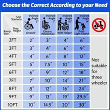 Rampa de silla de ruedas portátil - Rampa de aluminio pesada con placa de transición, superficie antideslizante y tiras reflectantes, capacidad de peso de 600 libras - ideal para hogar, escaleras, bordas y vehículos - 5 pies - Ver 2