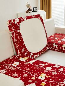 1pc Sofa Slipcover (Excluding Pillow Cover), All Season Universal, American Christmas Style Sofa Cushion Cover, Suitable For Living Room Decoration