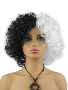 Xale com estampa de leopardo e padrão dálmata (1 peça) / Xale de 155 x 42 cm com peruca de bruxa preta e branca para festas de carnaval, acessório para fantasia de bruxa preta e branca, xale com estampa de leopardo, lenço, capa, peruca de bruxa preta e branca, acessórios para fantasia de baile de inverno, carnaval e Ano Novo. - Multicolorido - Ver 5