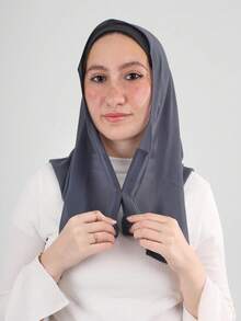 1 pieza Bufanda clásica casual de mujer de gasa, de unicolor, cómoda y transpirable de tela modal, braga para el cuello, pañuelo para la cabeza, pañuelo versátil para la cabeza, adecuado para uso diario - mini tubo recto magnético de gasa - Ver 2