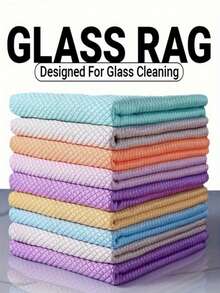 10pcs/5pcs - Magic Cleaning Cloth - Glass & Mirror Cleaning Cloth, Removes Water Stains/Marks On Kitchen, Car And Home, Professional Water Stain Remover Cloth, Glass & Car Rearview Mirror Cleaning Cloth, Streak-Free Glass Cleaning (Random Color)