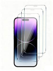 3pcs Tempered Glass Screen Protector Compatible With IPhone 17/17 Pro/17 Pro Max/17 Air 16 15 14 13 12 11 Pro Max, Also Compatible With 12 Mini 13 14 15 Plus SE X XS XR - Clear - View 33