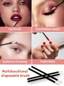 200件套一次性化妆刷套装，包括一次性唇刷、口红刷、润唇膏刷、眼影刷、眉刷、指甲刷，实用多功能美容工具
