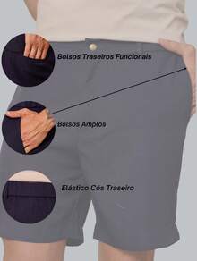 Men's Tailored Bermuda Shorts Kit, Preppy, Casual, Elegant - 海沙 - 查看 5