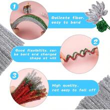 Pipe Cleaners Craft, Glitter Pipe Cleaners Crafting Creative Hand Craft Supplies For Festivals Bouquet DIY Crafts Decorations - Bạc lấp lánh - Xem 3