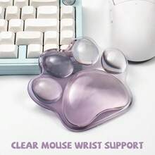 Cat Paw  Wrist Rest, Clear Gel  Wrist Support Pad, Cute Purple Ergonomic Wrist Cushion For , Soft Transparent Wrist Pain Relief For Office Home Desk Computer , Purple Gradation,CatPawCatPaw - 貓爪貓爪 - 查看 9