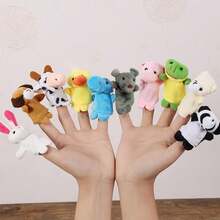 2/5/10/20 件手指木偶套装，可爱动物风格手指木偶，柔软手指木偶玩具，表演派对礼物，适合节日派对礼物节日照片用品（款式随机） - 彩色 - 查看 7