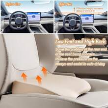 2 en 1 Cojines de Cuña para Coche o Soporte Lumbar para Conducir - Cojín de Asiento de Conductor de Espuma de Memoria Suave de 3.5 Pulgadas para Coche y Camión - Cojín de Confort para el Coxis y Alivio del Dolor de Espalda, Beige - Rosa - Ver 11