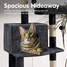 SUN YEE Cat Tree Tower Scratching Post Scratcher Condo House Bed 180cm Dark Grey - Dark Grey - View 4